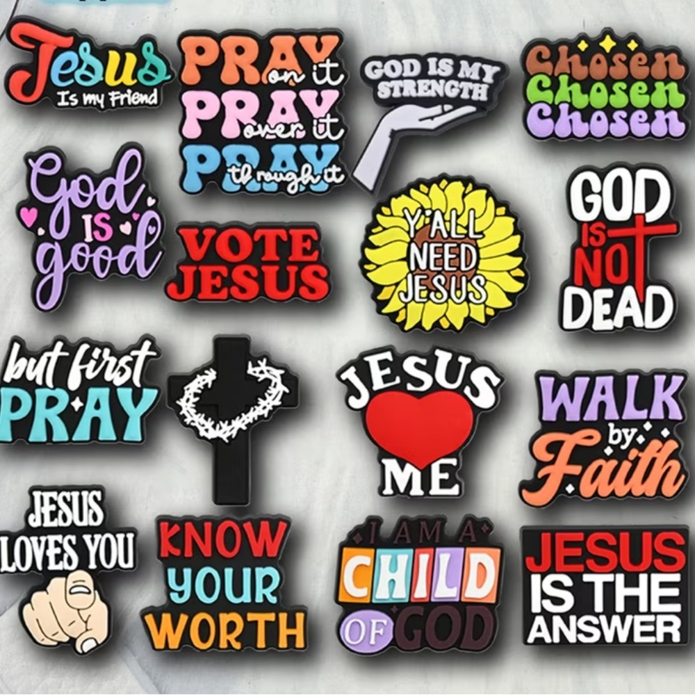 Shoe Charms Inspirational Christian Croc Charms 16 pc. Set, NEW - Picture 6 of 9